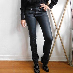 IKKS SLIM PANTS LEATHER EFFECT